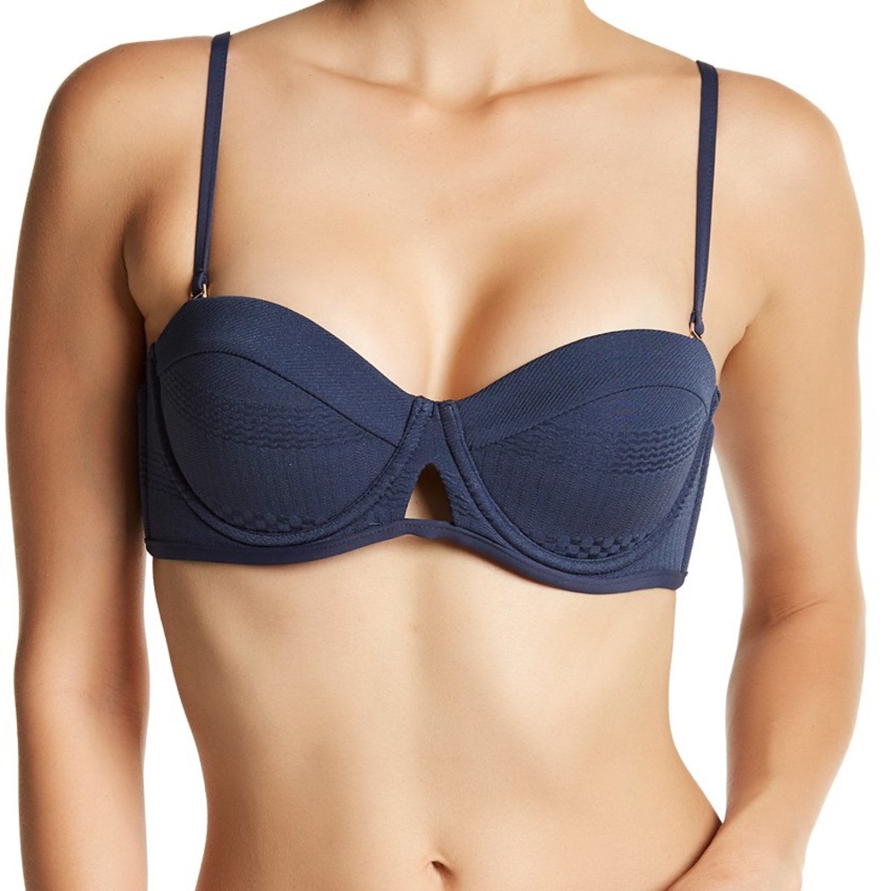 Tavik‎ Corsica Bandeau Textured Ombré Blue Bikini Top S